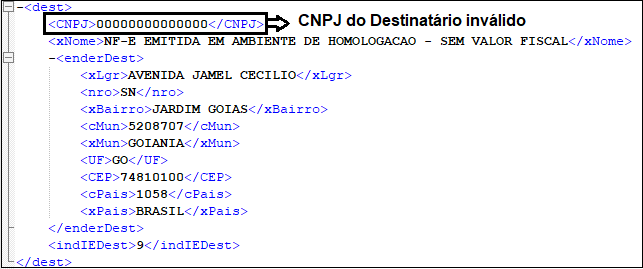 XML Rejeição 208