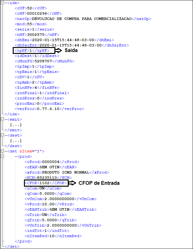 XML Rejeição 518