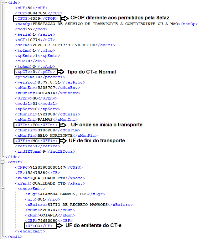 XML Rejeição 524