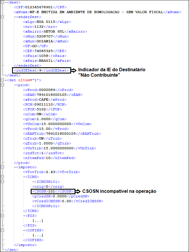 XML Rejeição 600