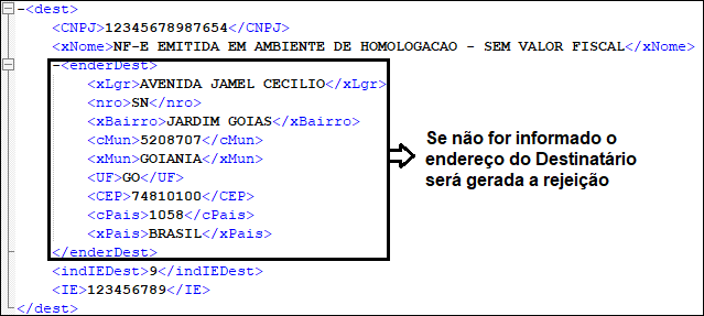 XML Rejeição 726