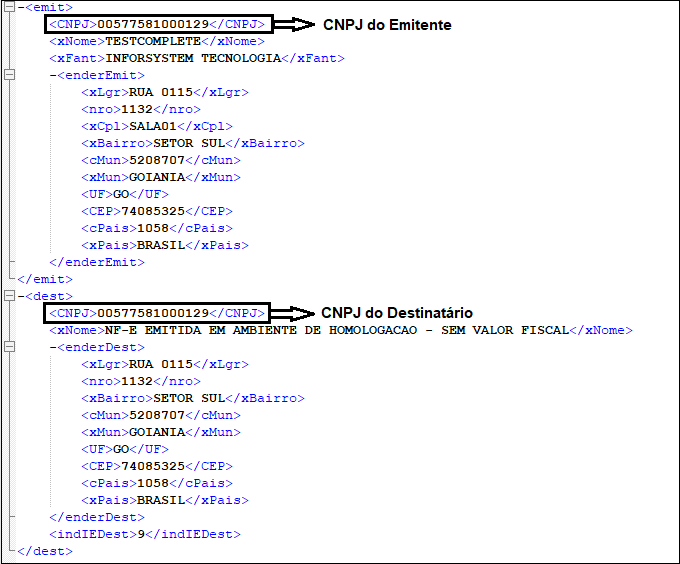 XML rejeição 220