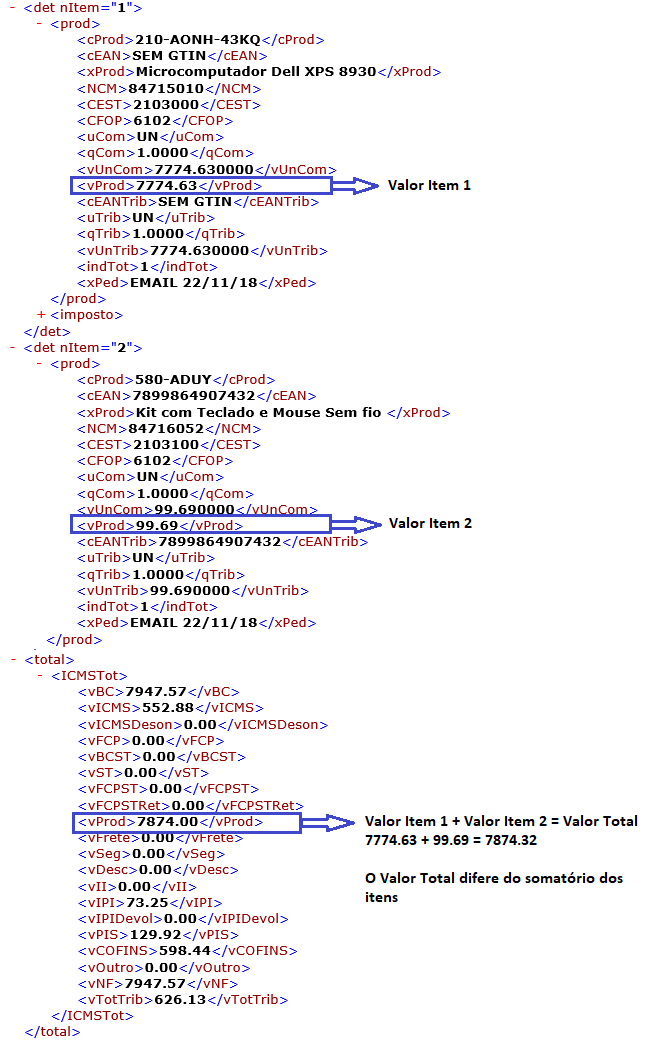 XML rejeição 564