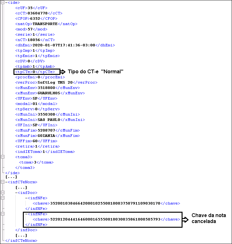 XML rejeição 652