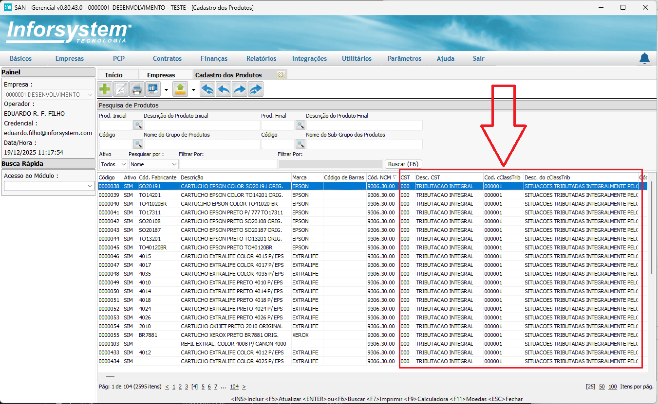 grid consulta produtos