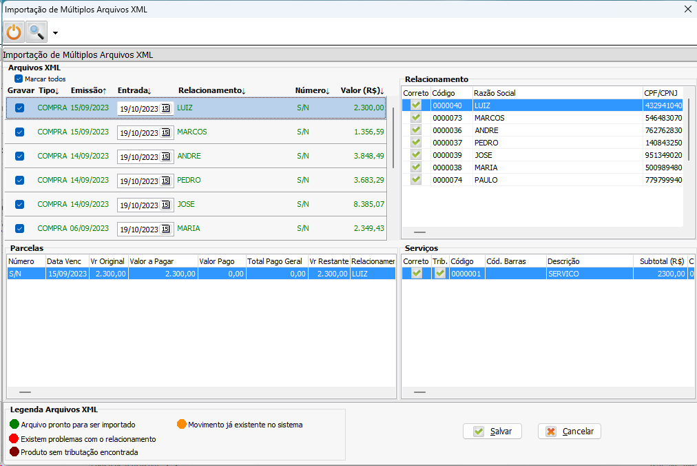 previa importacao R4010