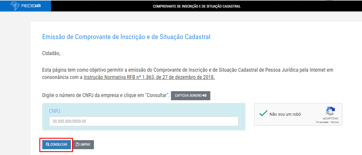 site receita federal destaque captcha sucesso