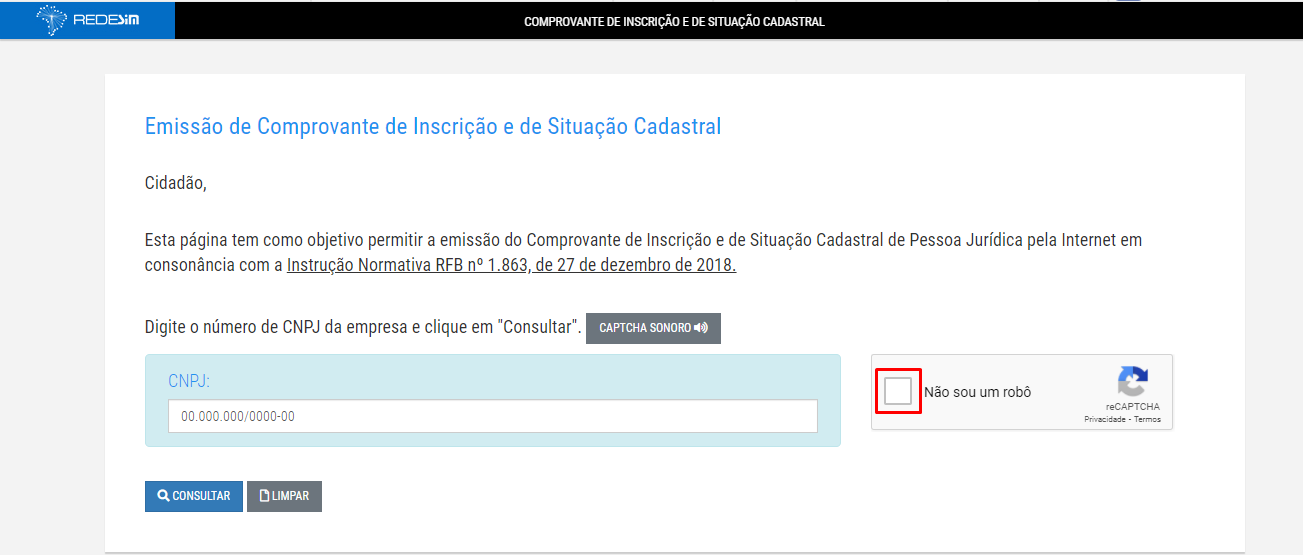 site receita federal destaque captcha