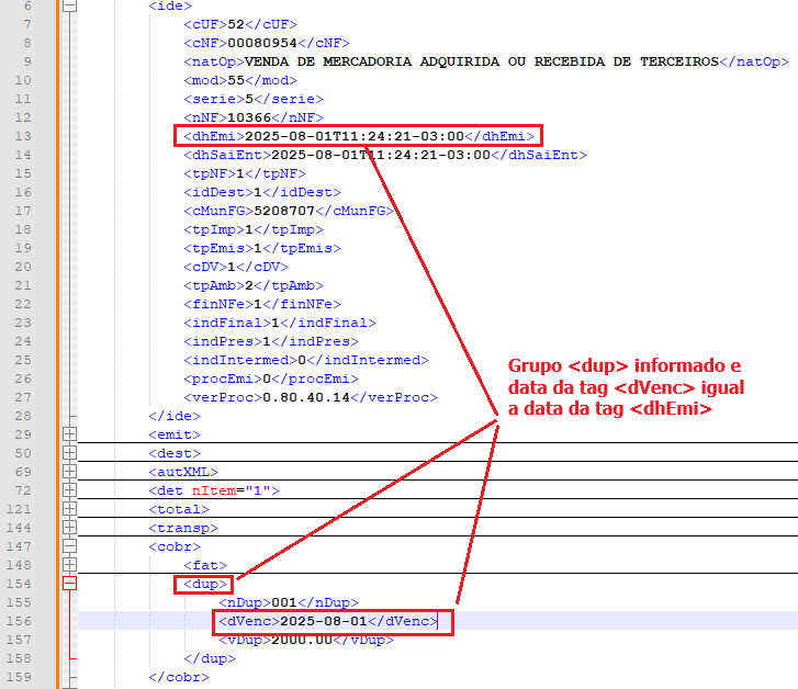 xml rejeicao 853